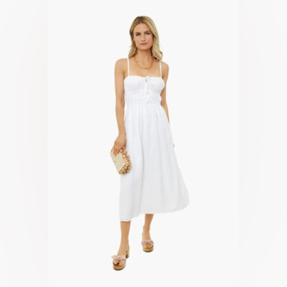 Faithfull the brand Francesca white midi dress size Large